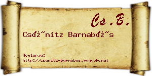 Csánitz Barnabás névjegykártya