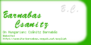 barnabas csanitz business card