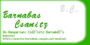 barnabas csanitz business card